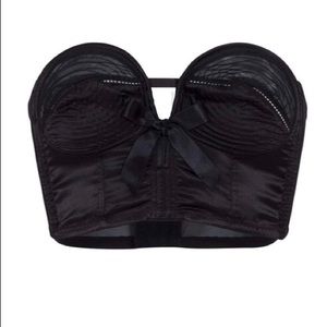 Bettie Page Longline Black Overwire Bra 36DD